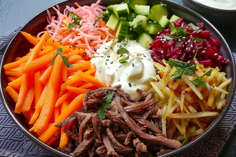 Простой и вкусный татарский салат: рецепт