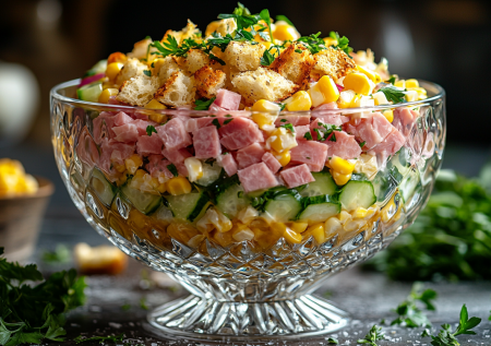 Вкуснее оливье: салат «Адреналин» с колбасой и огурчиками — для тех, кто любит побыстрее