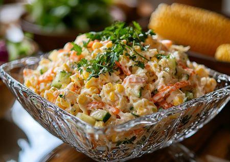 Салат «Шуршунчик» на скорую руку: смешиваю 4 ингредиента — и закуска к ужину или празднику готова