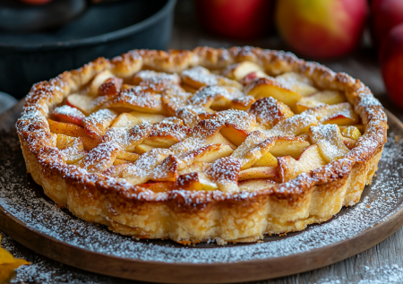Слоеная нежность из яблок — готовлю без замеса теста всего за 10 минут подготовки