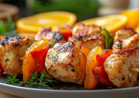 Праздничное и сочное блюдо из куриной грудки: шашлычки в необычном маринаде — готовим в духовке