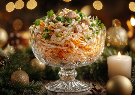 Необычный капустный салат на Новый год: обалденное сочетание понравится всем — легкий и свежий