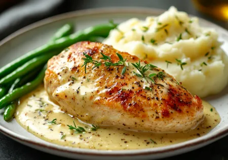 Ресторанный рецепт курицы в сливочном соусе для домашнего ужина