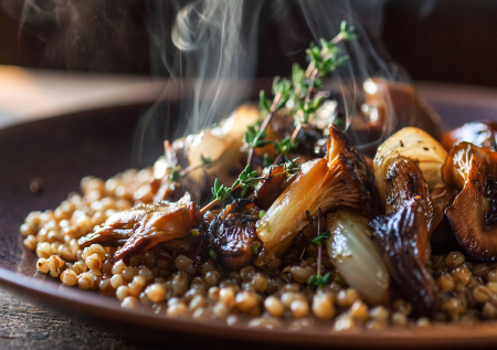 Теплый осенний ужин за 30 минут: гречка с грибами и сладким луком