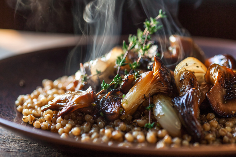 Теплый осенний ужин за 30 минут: гречка с грибами и сладким луком