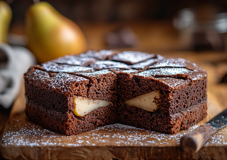Печем как кондитер: шоколадный кекс с грушами — простой рецепт с идеальными граммовками