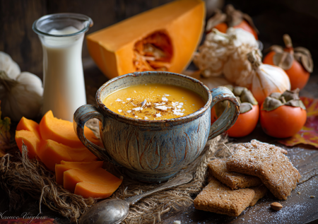 Не просто тыквенный суп: добавляем хурму и пряник для идеального вкуса