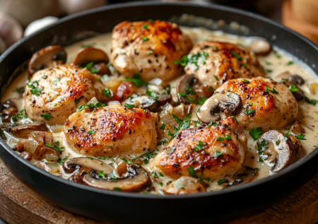 «Сковородочка удовольствия» на ужин: курица в сметане за 25 минут — простой рецепт