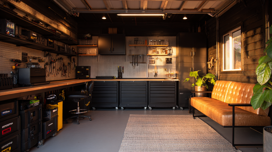 Гараж как кабинет: система хранения инструментов, которую не стыдно показать