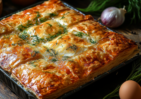 Нежный пирог с минтаем из слоеного теста: простой и быстрый ужин для всей семьи. Готовлю из того, что есть под рукой