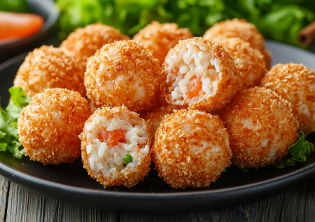 Хрустящие шарики из крабовых палочек и риса: шедевр на Новый год за 5 минут — быстро и из минимального набора продуктов