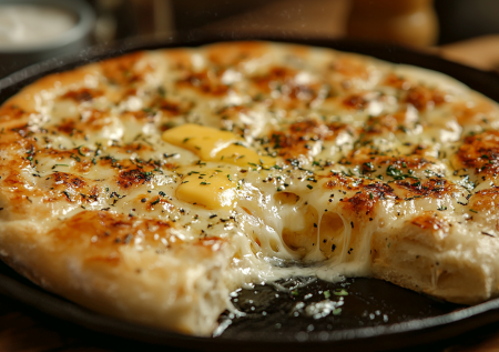 Делаю ленивый хачапури на завтрак за 10 минут: обалденная пышненькая лепешка с сыром на сковороде