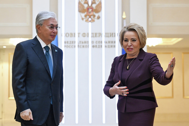 Президент Казахстана Касым-Жомарт Токаев и председатель Совета Федерации РФ Валентина Матвиенко