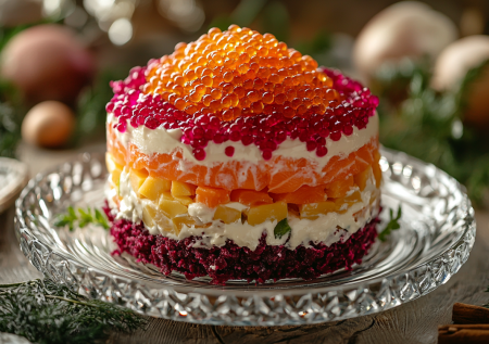 Салат «Царская шуба»: новая версия классического блюда с эффектной подачей