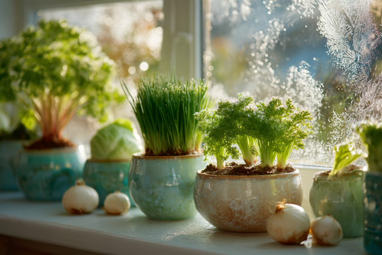 Свежая зелень зимой без хлопот: учимся выгонке на подоконнике за 3 недели