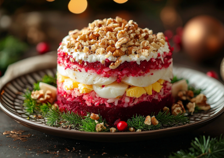 Салат «Под шубой» для новогодней ночи: готовим закуску с 2 неожиданными ингредиентами, которая понравится всем