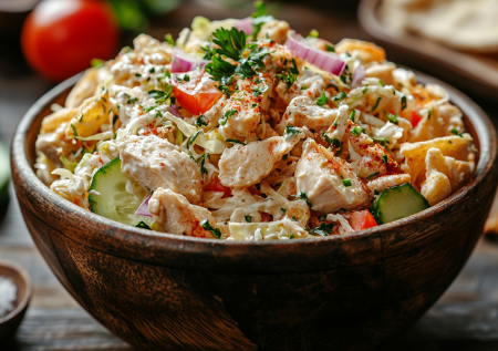 Шаверму больше не кручу, готовлю салат из тех же ингредиентов: вкуснятина с чесночным соусом