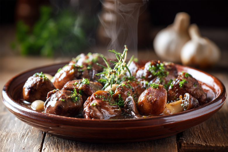 Французская кухня дома: нежнейшие куриные сердечки в винном соусе