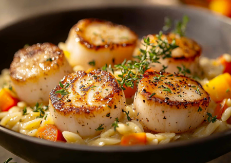 Секрет идеального сочетания: беру гребешки и орзо — через 40 минут на столе элегантное блюдо