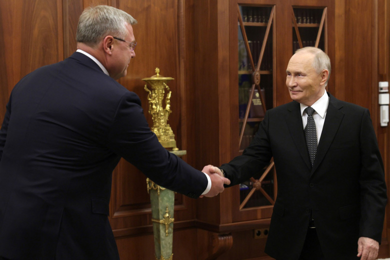 Встреча Владимира Путина с губернатором Астраханской области Игорем Бабушкиным