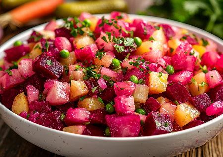 Этот винегрет сразит вас наповал: всего несколько ингредиентов в заправку — и вкус заиграет новыми красками