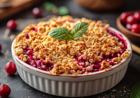 Едим в ноябре: как приготовить брусничный крамбл за 30 минут