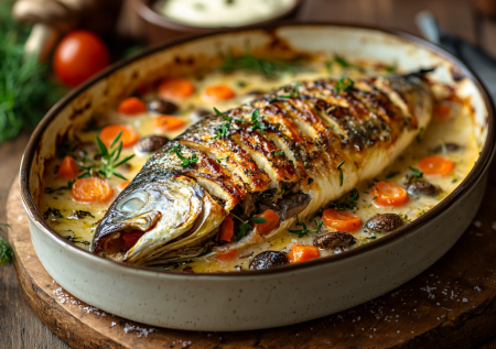 Скумбрия «Сливочная неженка». Никакой мороки, запекаю со сливками под сырной корочкой. Ленивый ужин за полчаса