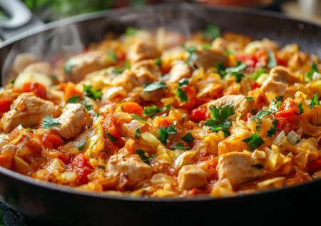 Я не знала, что тушеная капуста может быть такой вкусной: простой рецепт с курицей. А секрет мегавсуса в 2 добавках