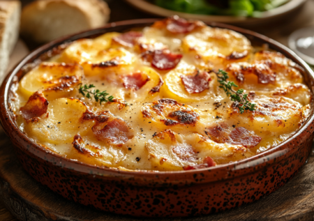 Картошку больше не жарю. Готовлю тартифлет по-французски — нужны картошка, грудинка и сливочный сыр