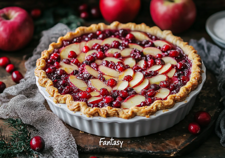 Только яблоки, клюква и мука — пеку нежный пирог «Фантазия». Не шарлотка, по вкусу — небо и земля