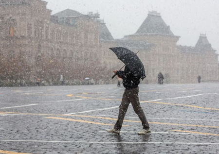 Москвичей предупредили о мокром снеге