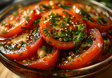 Помидоры по-корейски хороши и зимой и летом: острая закуска в обалденном маринаде к мясу и картошечке