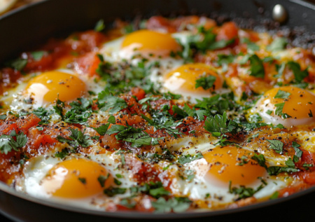 Беру один помидор и яйца. Готовлю самый простой и вкусный завтрак чижи-бижи. Эту вкуснятину ела в ресторанчике в Грузии