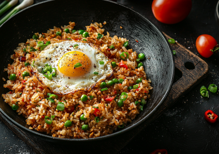 Перезагружаем рис с этим азиатским рецептом — жарю скрембл на сковороде и подаю к завтраку