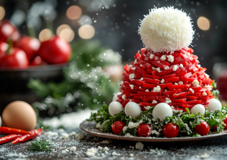 Салат «Шапка Деда Мороза»: главный хит для встречи нового года Огненной Лошади