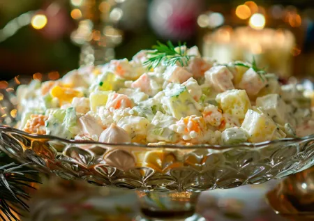 Тот самый оливье из детства — классический рецепт с колбасой