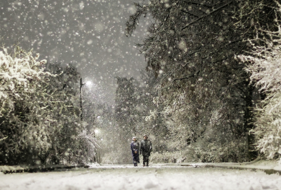 Первый снег в Москве