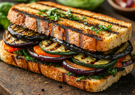 Сэндвичи с овощами гриль: необычный бутерброд, который понравится всем. Фишка в зеленом соусе
