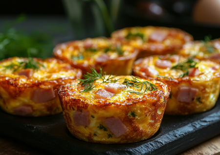 Мини-омлеты с ветчиной за 20 минут: удобные как кексы и полезные как классический омлет