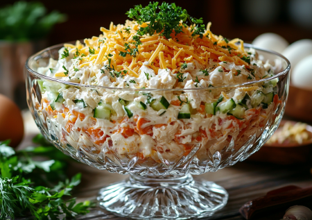 Простой салат с грудкой и пикантным соусом: еще не нашлось человека, кому бы он не понравился