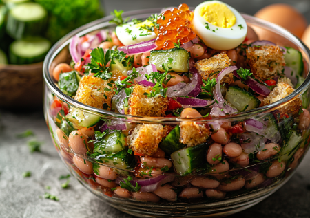 Беру банку шпрот и сухарики. Готовлю нежный и сочный шпротный салат на Новый год — никакой возни, а вкус — топ