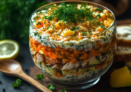 Купила салат в «Ленте» — повторила дома, просто восторг! «Афоня» с курицей и корейской морковкой