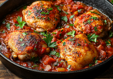 Готовим курицу по-венгерски — рецепт с томлением в томатно-перечном соусе: все в одной сковороде