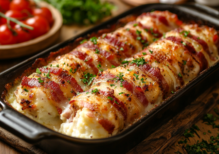 Эффектное горячее на праздничный стол: курица с картошкой в новой интерпретации