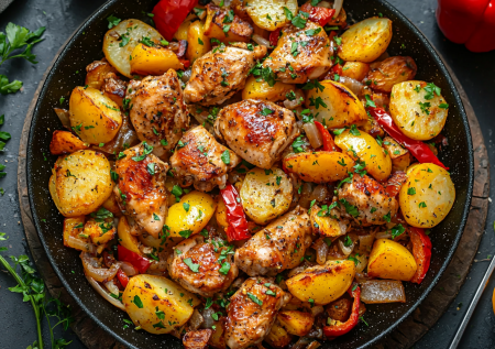 Идея для ужина «все смешал — и готово»: готовим сочную курицу с овощами в духовке или аэрогриле