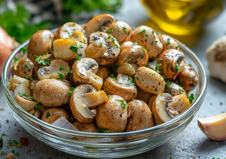 Хрустящие и ароматные шампиньоны: маринуем с луком на Новый год и застолья
