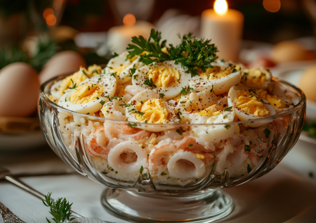 Беру баночку кальмаров в заливке и готовлю обалденный салат: для тех, кто не любит шубу