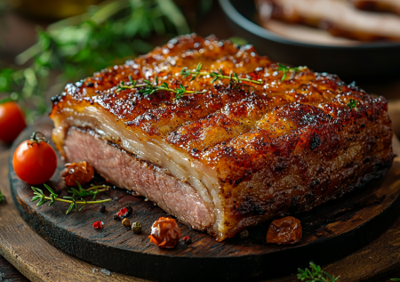 Мясной деликатес к Новому году: готовим домашнюю грудинку в праздничную нарезку — вкуснее любой колбасы