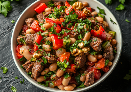 Если любите сытные салаты без майонеза — этот грузинский вариант с заправкой вам понравится