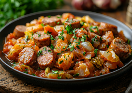 Немецкий ужин из сосисок и капусты: элементарный способ накормить большую семью за недорого